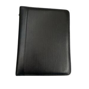 Franklin Quest Leather 7 Ring Binder Planner Organizer Agenda Zip Black Inserts